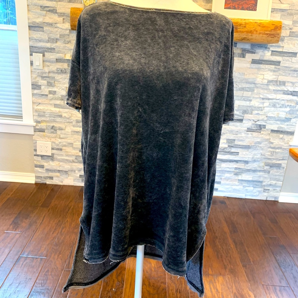 Free People gray velvet tunic